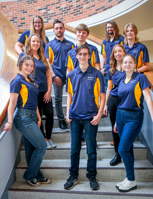 group of students on stairs