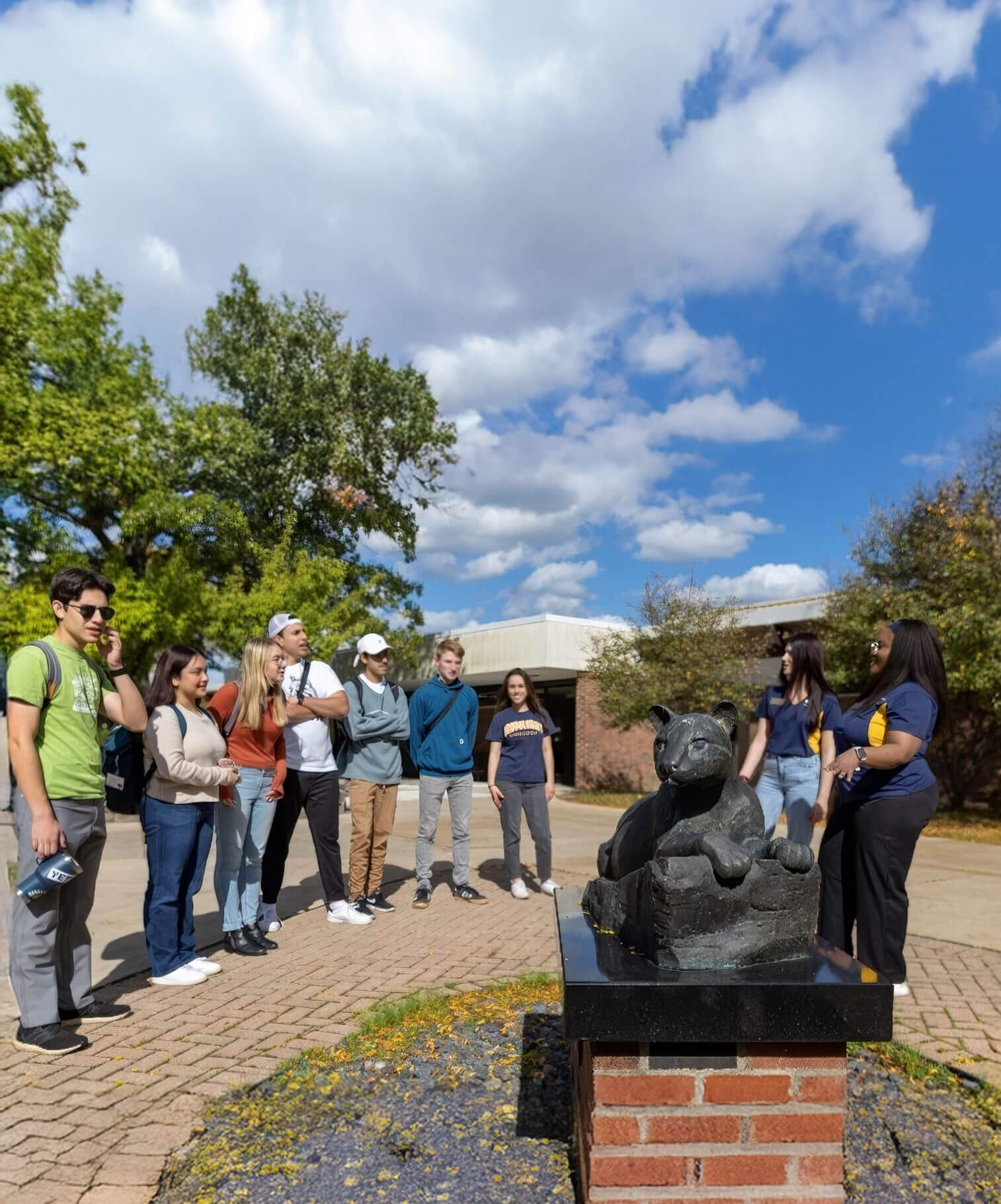 People listening to tour guide