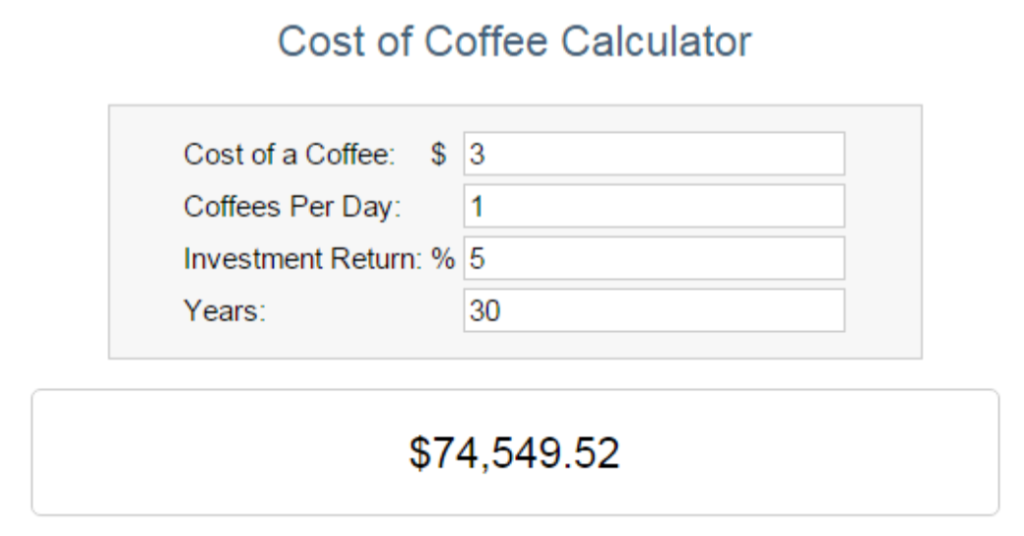 screenshot of a calculator form