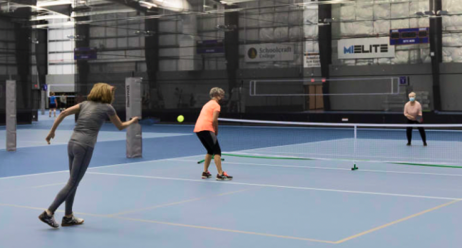 people playing pickleball