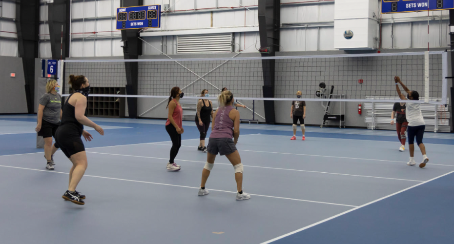 teams playing volleyball