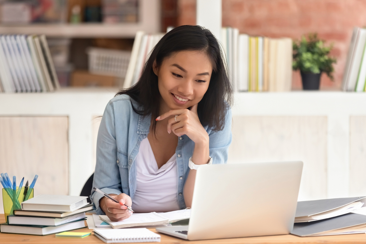 person on computer