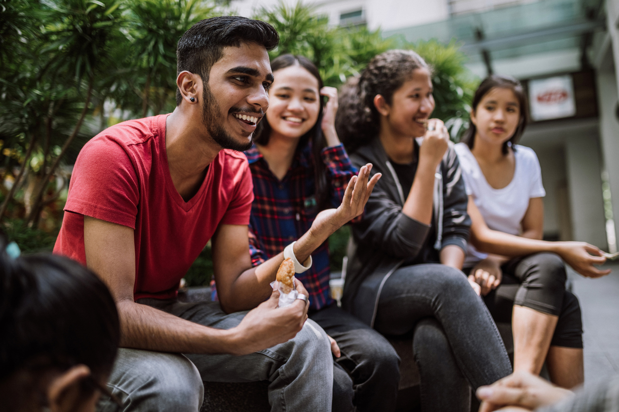 group of young adults smiling