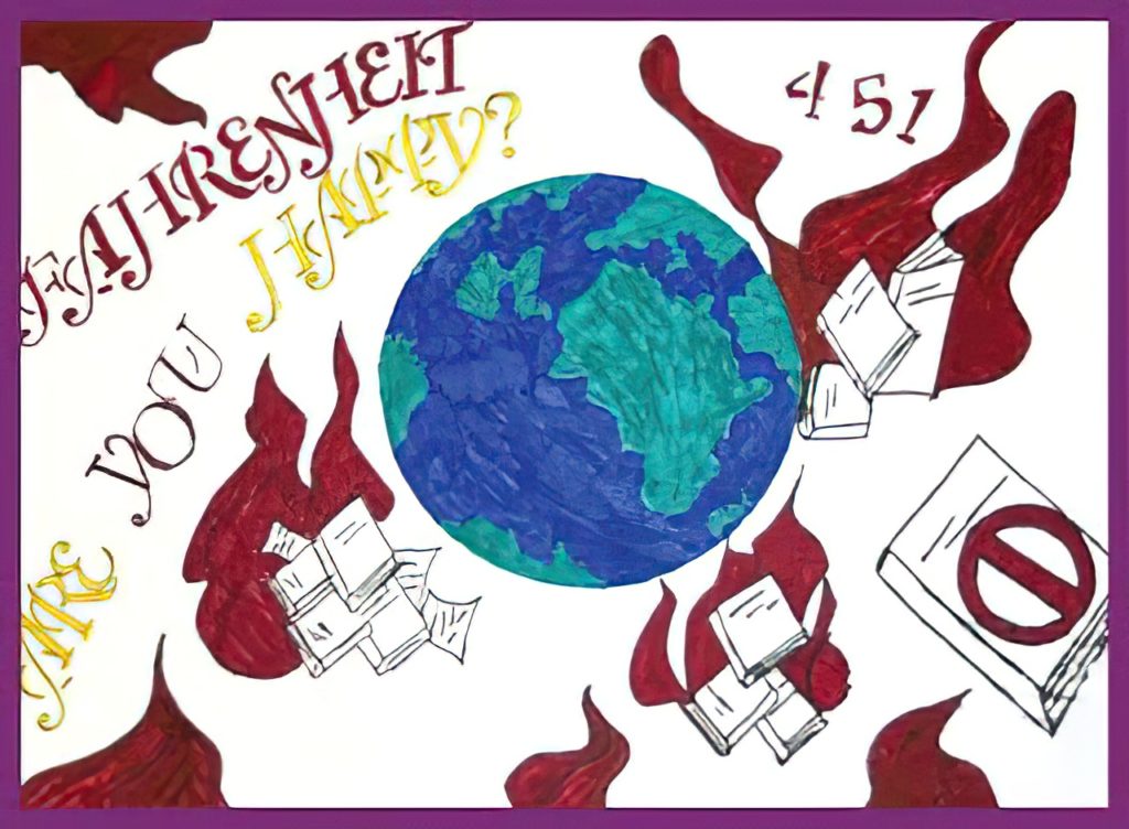 2012 Pageturners Art Award Winners Third Prize Winner: Teodora A. Bajramaj Entry: Are You Happy? Inspiration: Fahrenheit 451 by Ray Bradbury