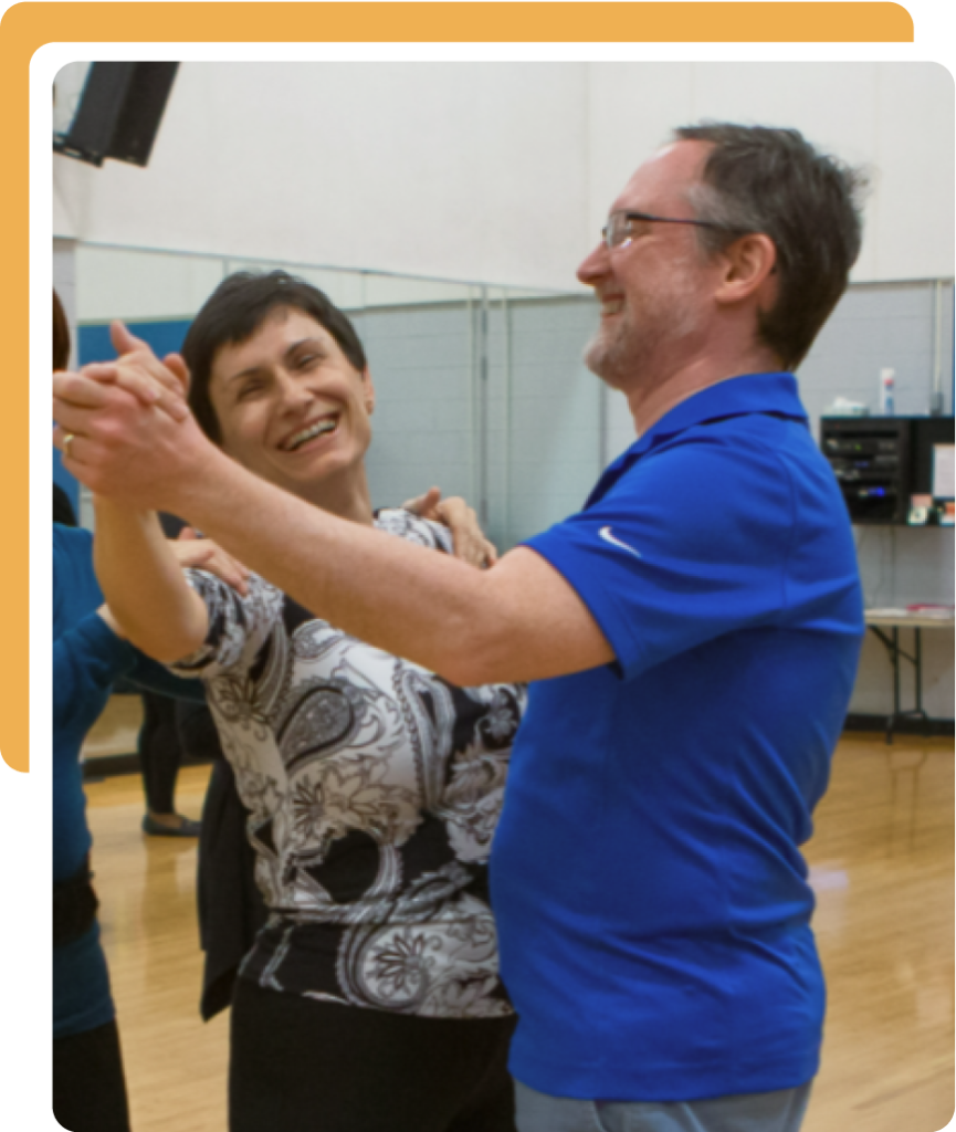 Two people dancing together