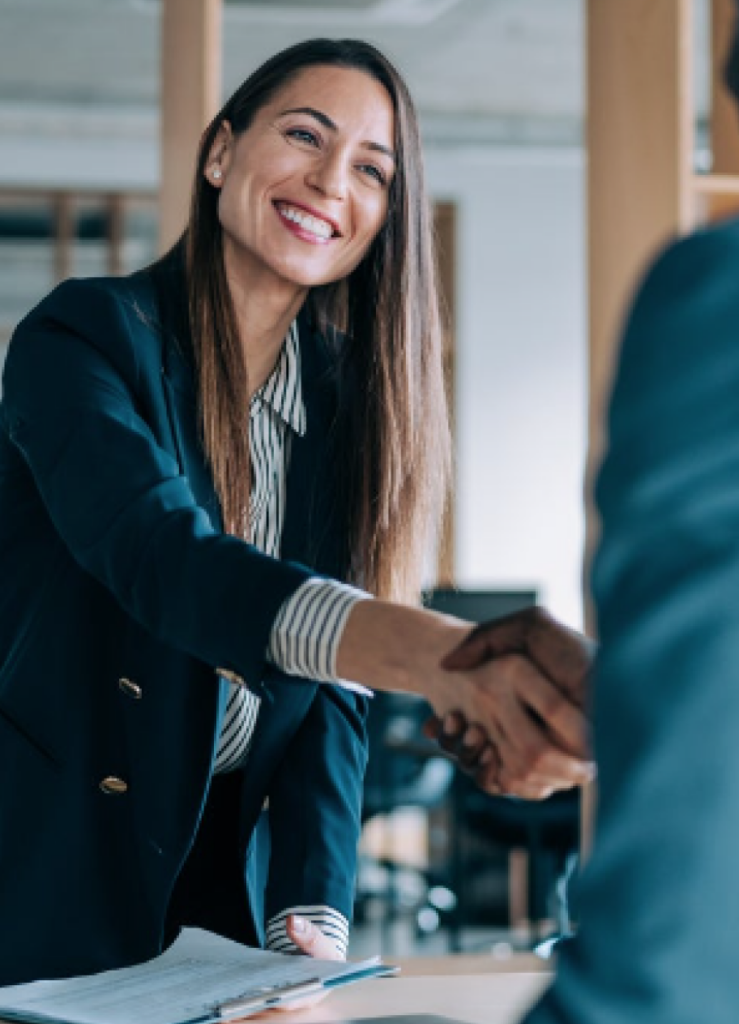 businesswoman shaking hands