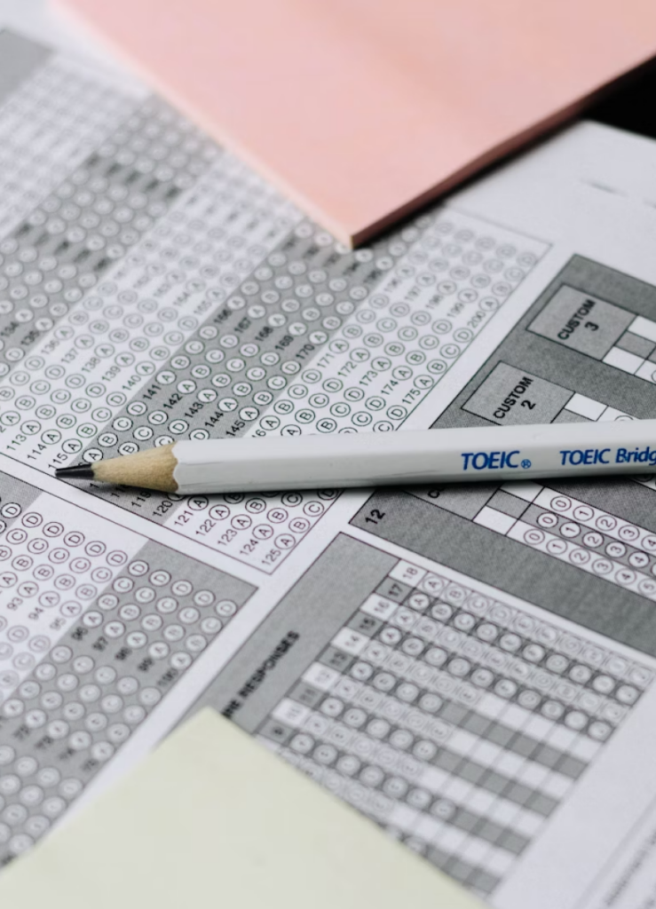 testing sheets and pencil