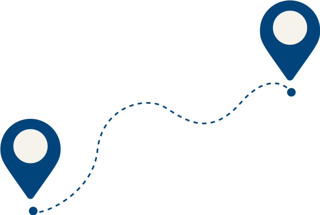 a path with map marker endpoints