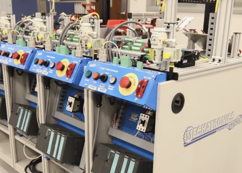 mechatronics machinery of wires and buttons