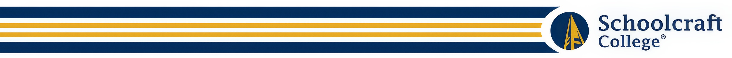 Schoolcraft College - Blue & Gold Horizontal Lines with logo