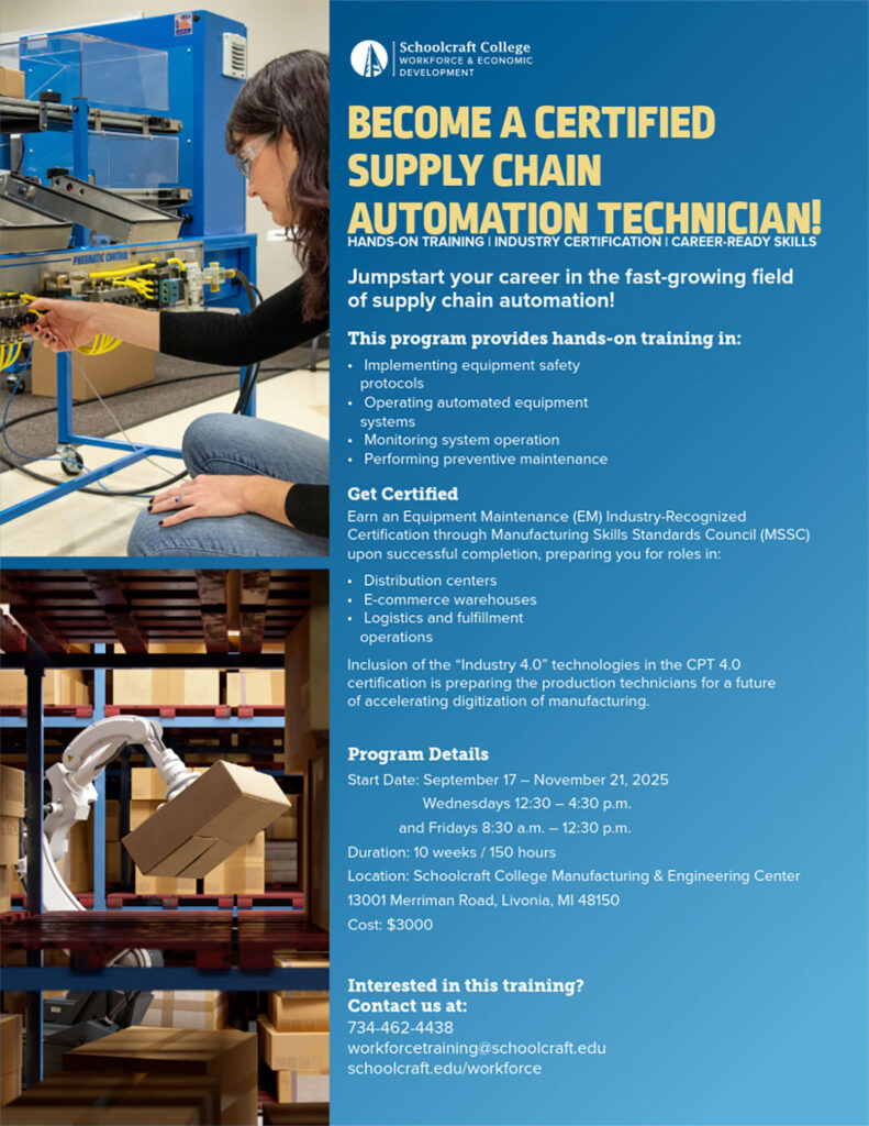 Become a Certified Supply Chain Automation Technician Flyer