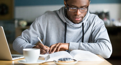 student studying