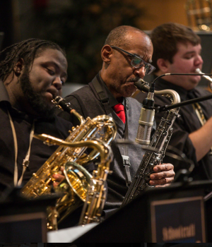 People playing jazz instruments