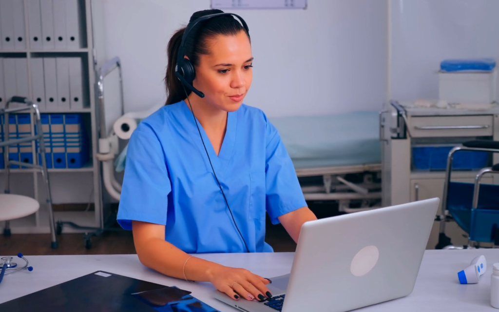 Nurse on a computer