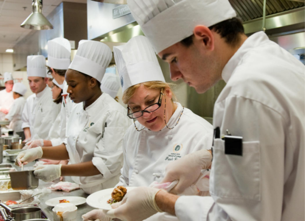 Chefs working in a kitchen