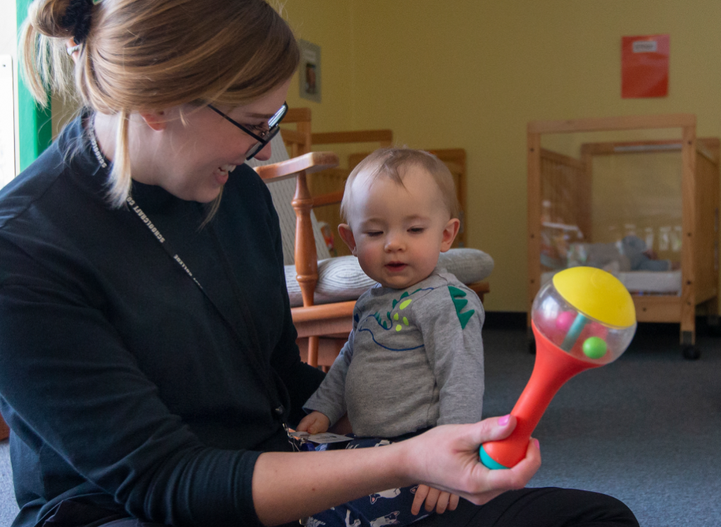 Person playing with a child