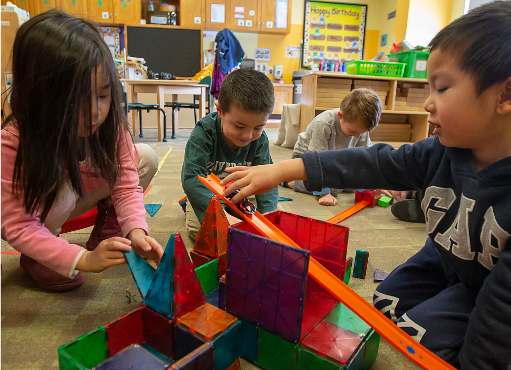 Children playing with toys