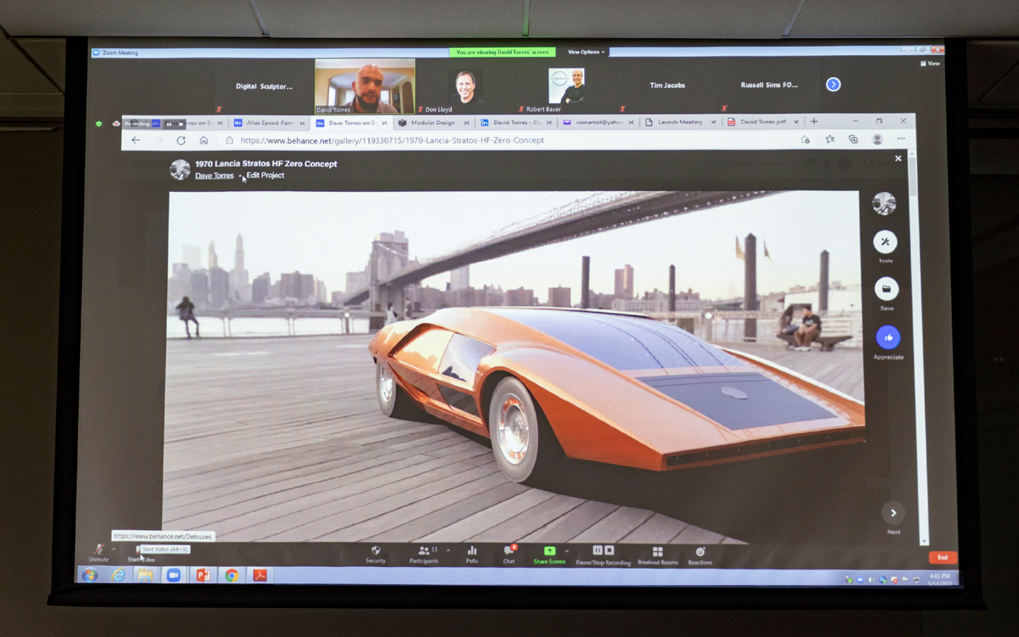 Automotive design mocks in a digital display 