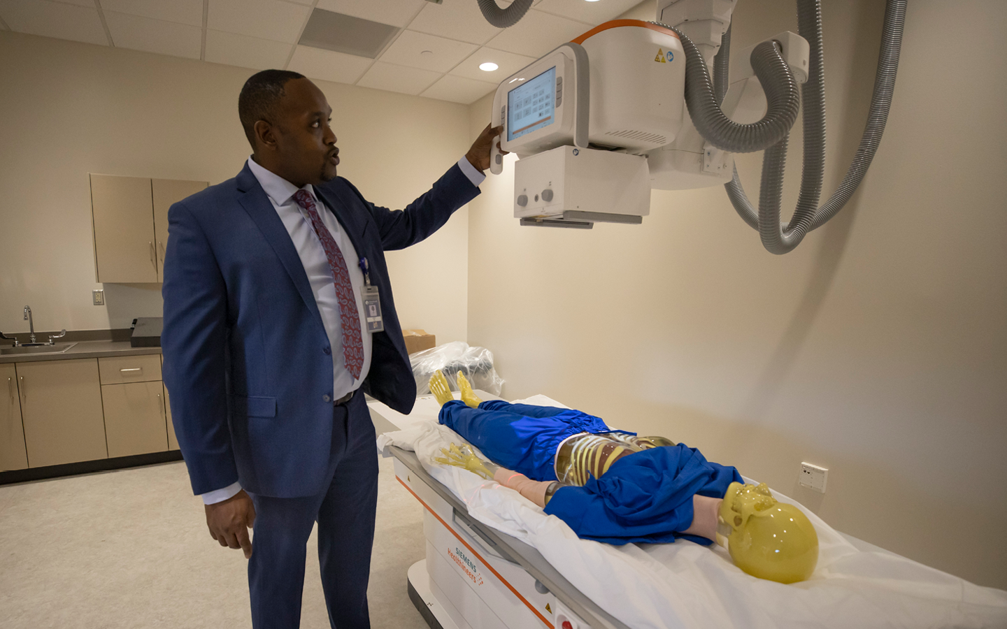 person viewing medical computer screen