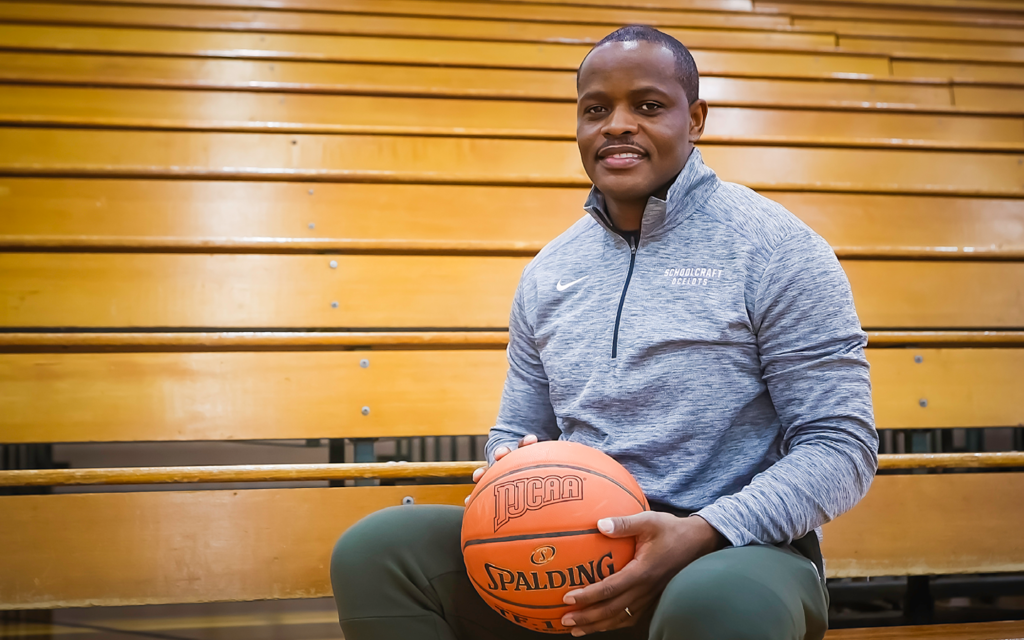 EJ Haralson Jr. holding a basketball