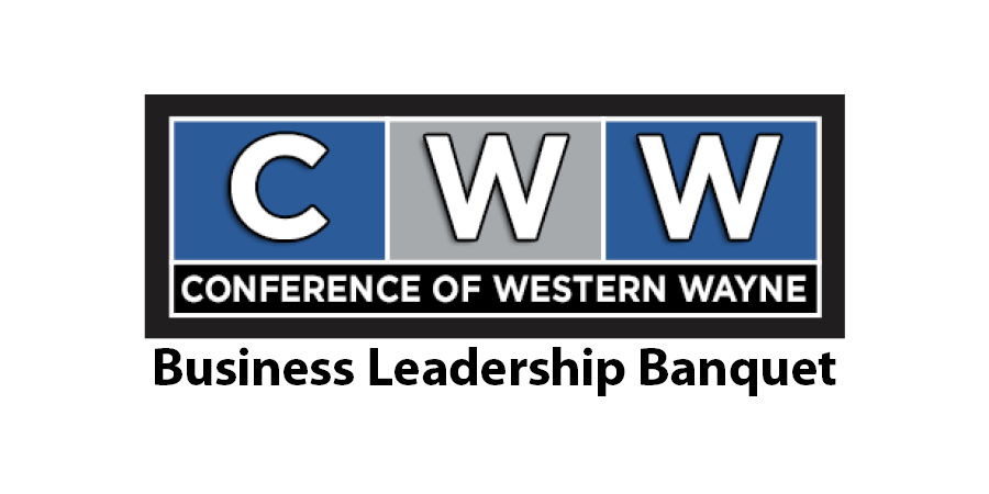 Billboard reads: "Conference of Western Wayne Business Leadership Banquet"