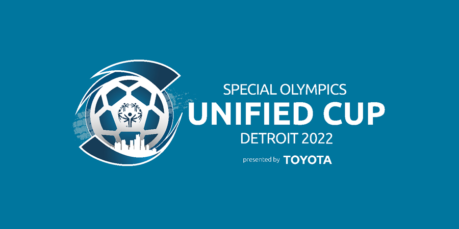 Special olympics logo on a banner that reads: "Unified Cup, Detroit 2022 sponsored by Toyota"