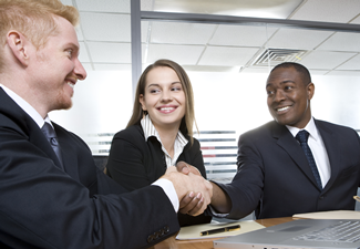 business people shaking hands