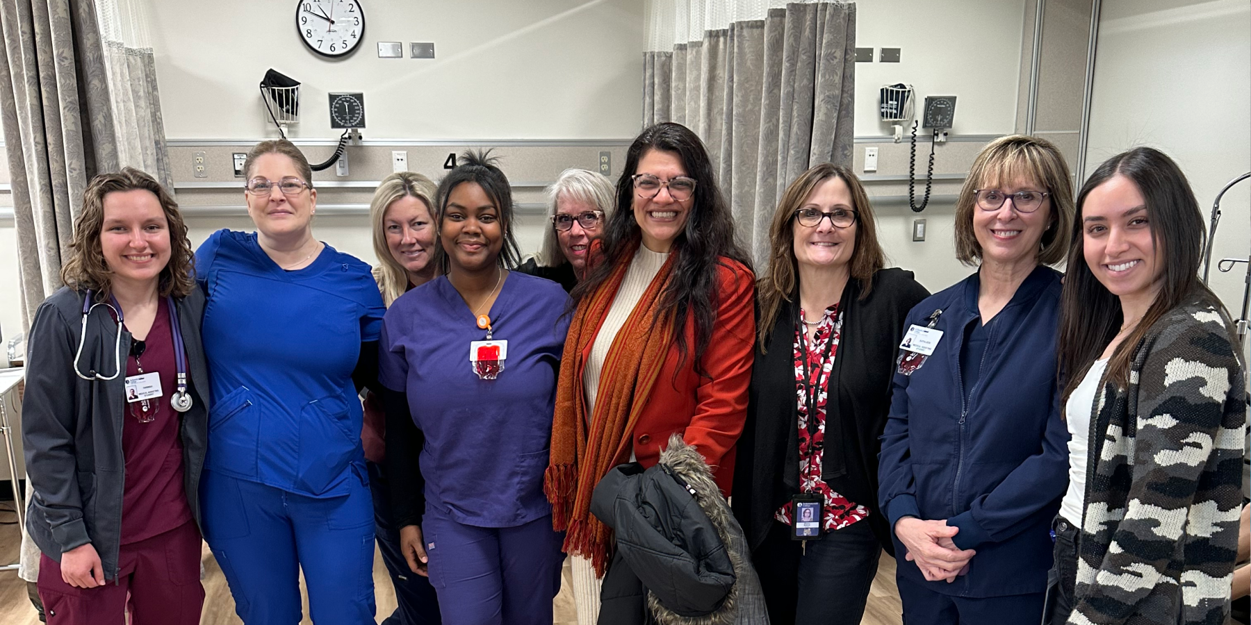 Congresswoman Rashida Tlaib with nursing students