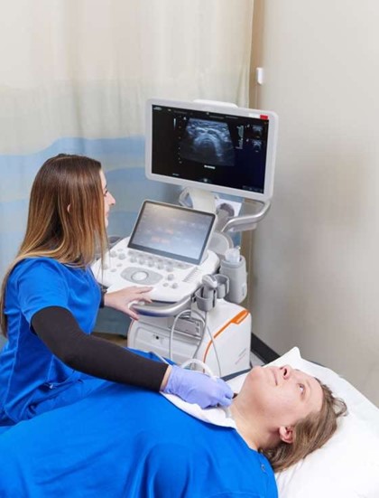 nurse with simulator exercise