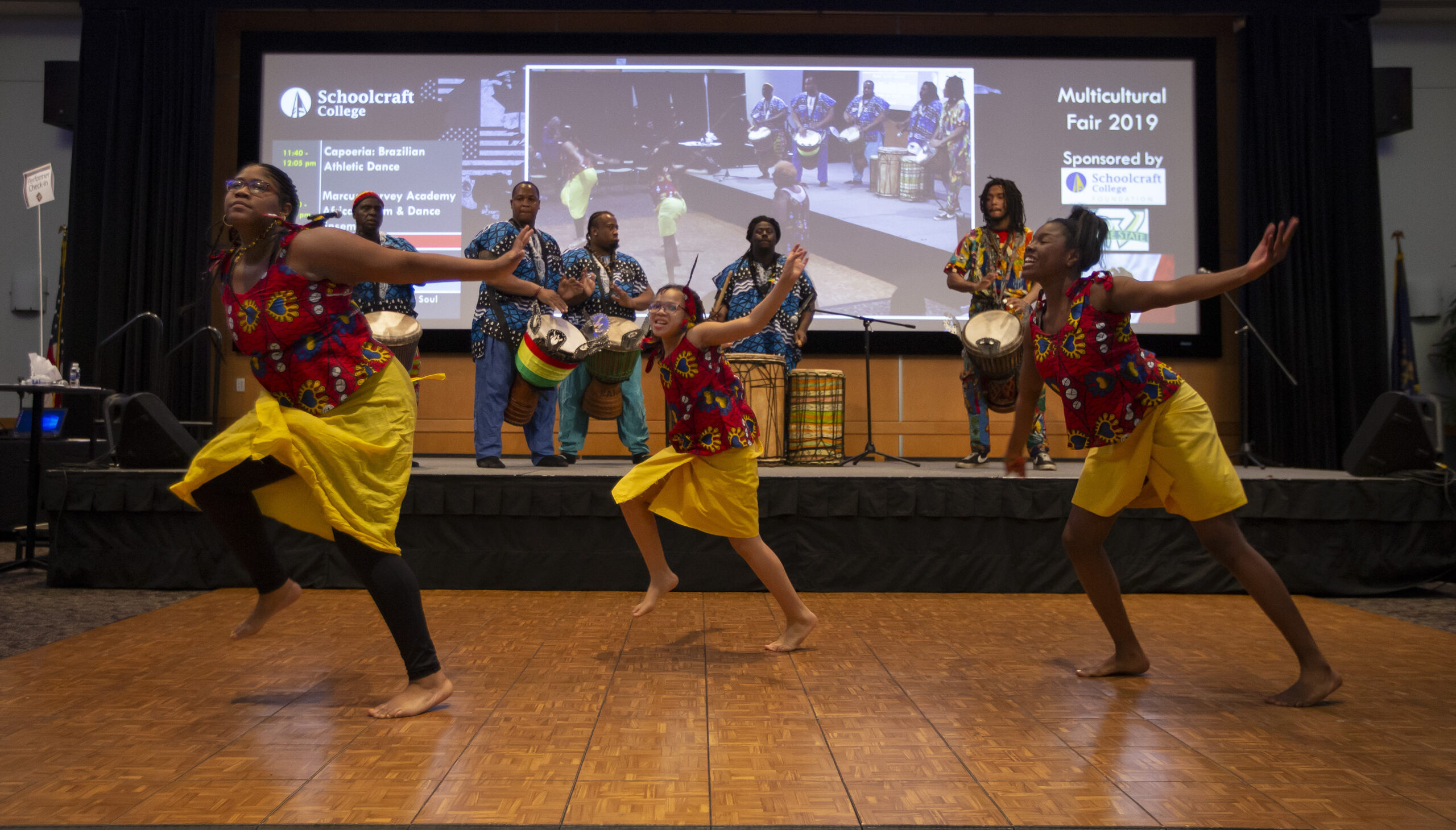 Musical performance and dancing on stage