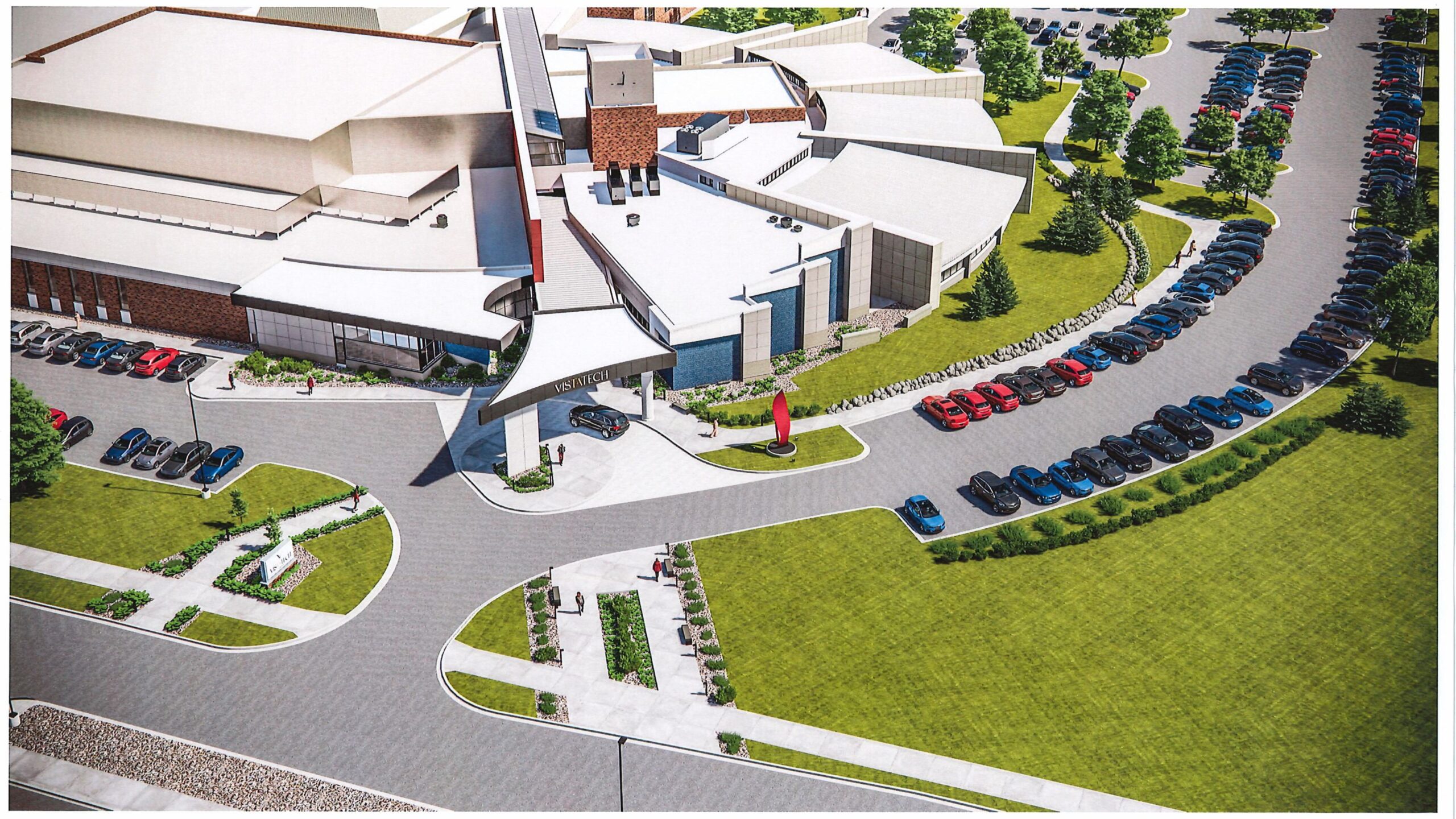 parking lot and building rendering