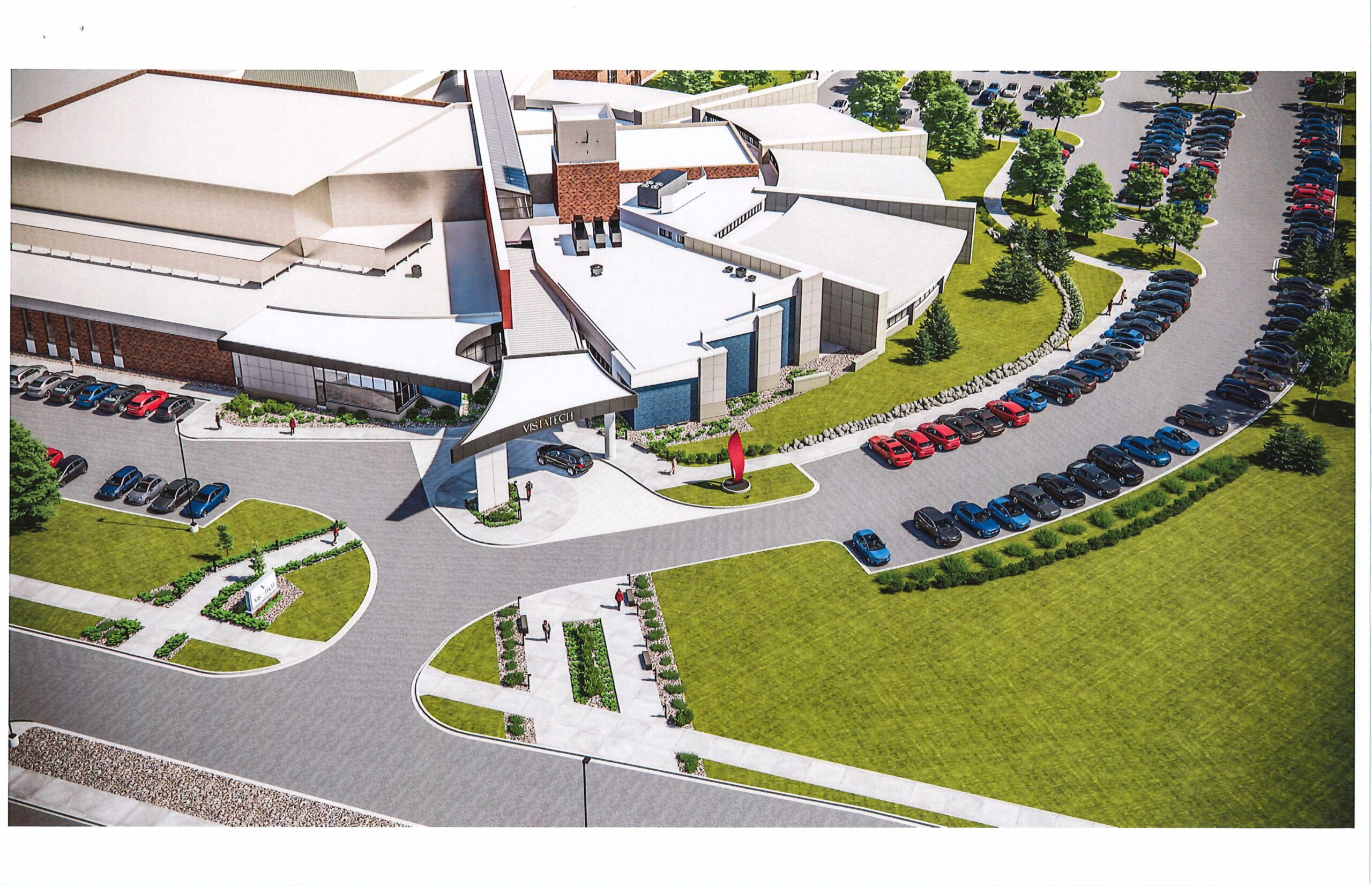 parking lot and building rendering