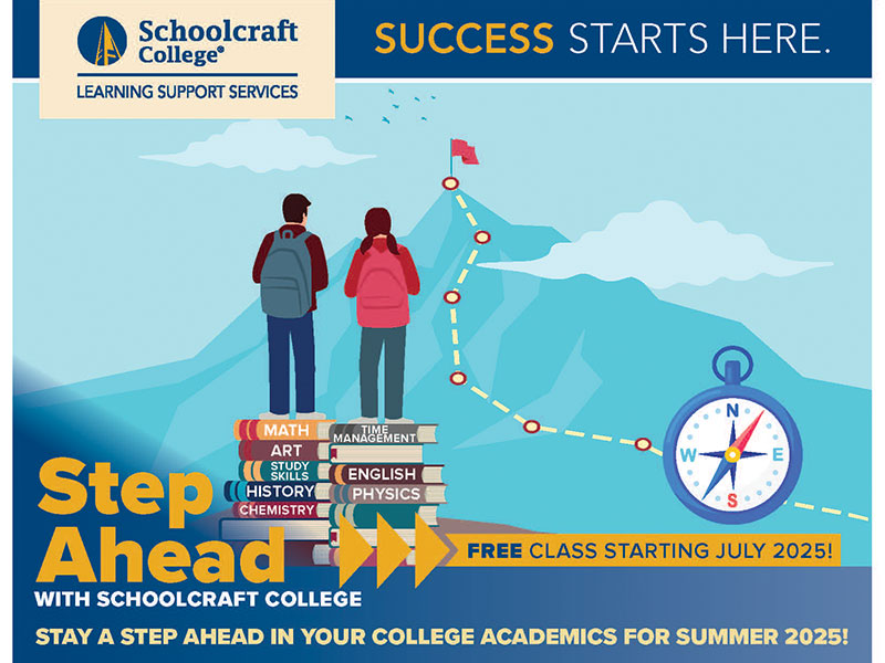 Step Ahead with Schoolcraft College, Free Class Starting July 2025