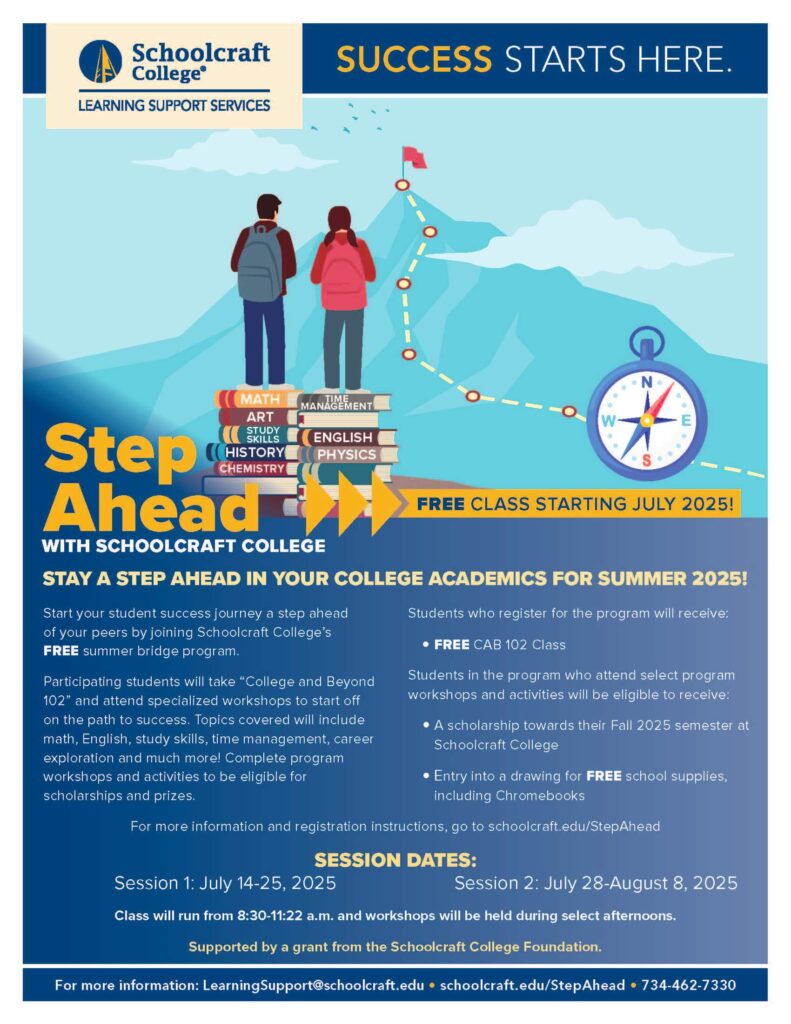 Step Ahead with Schoolcraft College - Free Class Starting July 2025!