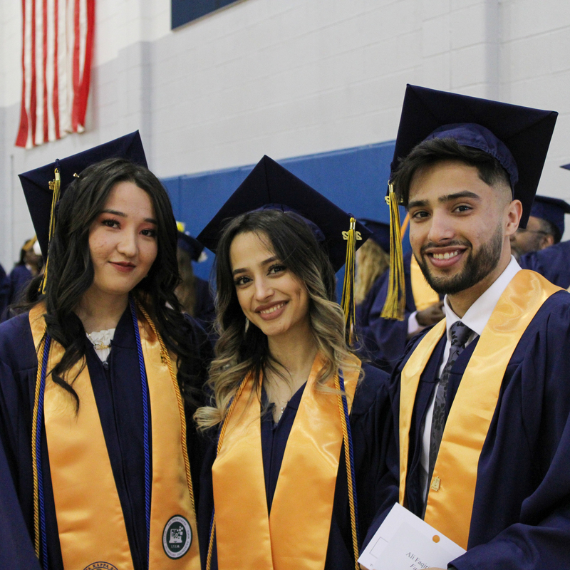 students in regalia