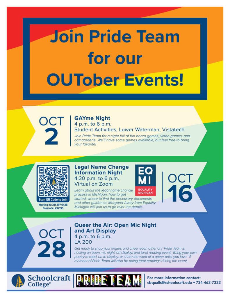 Join Pride Team for our OUTober Events!