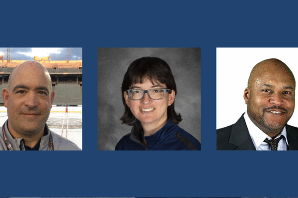 professional headshots of three people