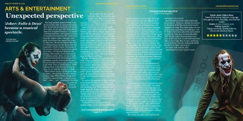 newspaper spread with Batman-related imagery