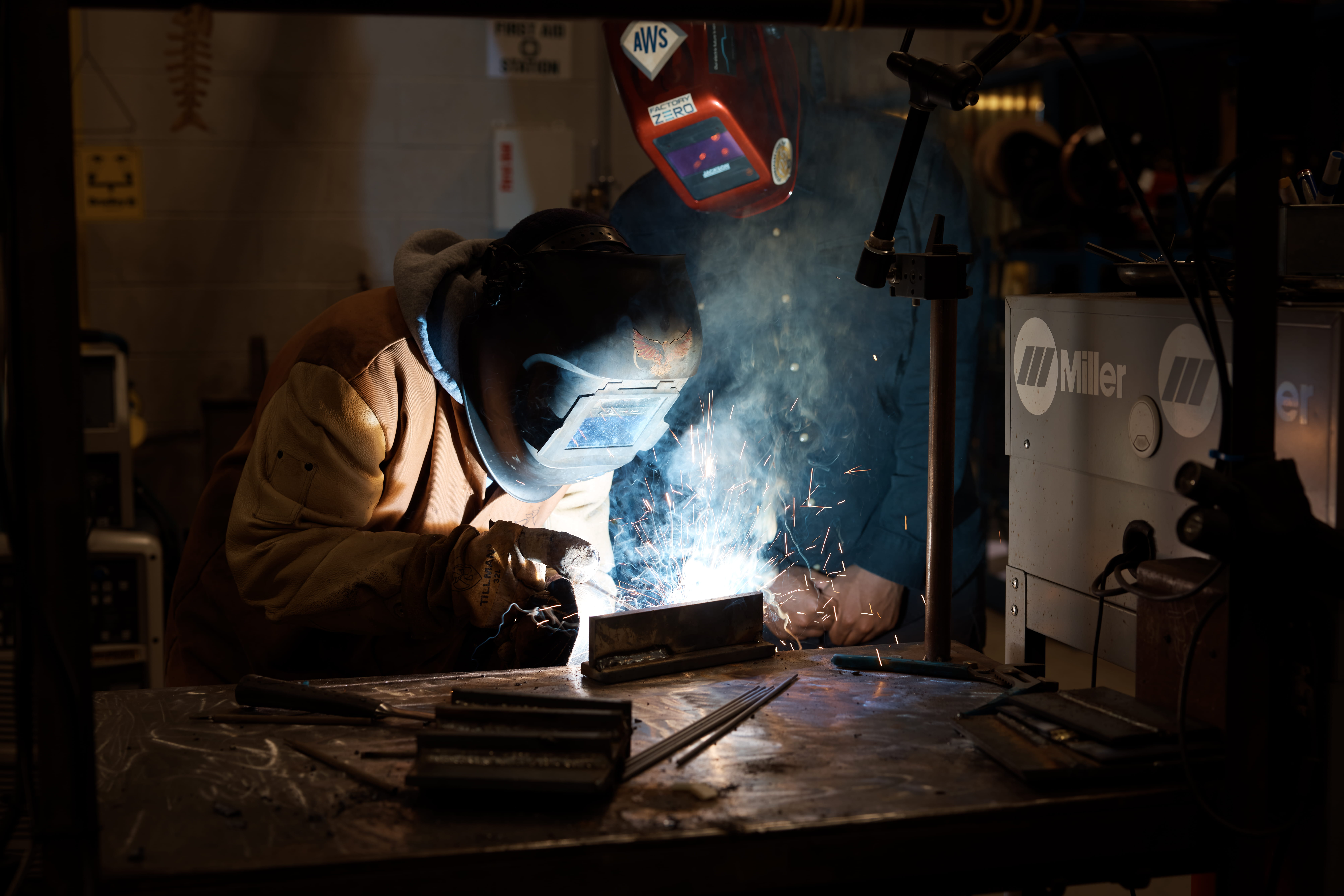 person welding