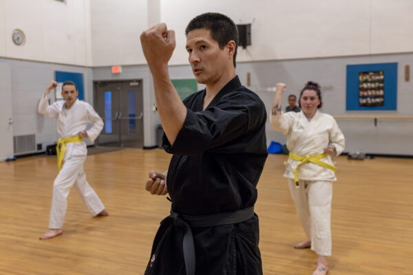 person practicing tae kwon do